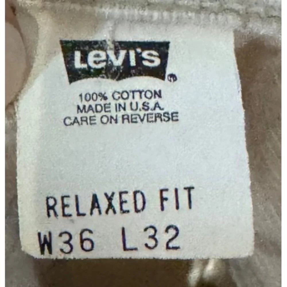Levi's Mens Jeans‎ Signature 540 Relaxed Fit High-Rise Cotton Cream Size 36X32